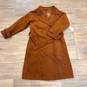 Forever 21 Premium Label belted wool blend wrap coat.